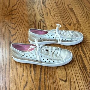 Chic Keds for Kate Spade Gold Heart Cutout Sneakers